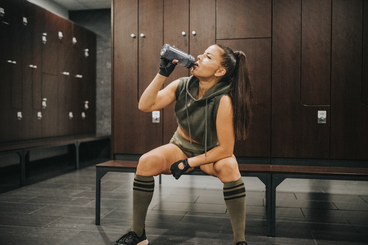 Athlete consuming protein-rich meal for muscle recovery